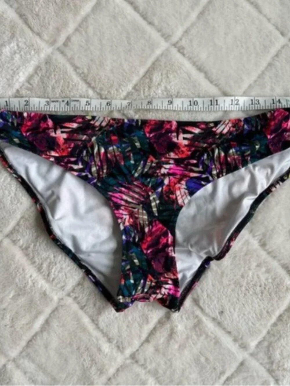 Victoria's Secret PINK | Black Multicolor Palm Bikini Bottoms | Size Large